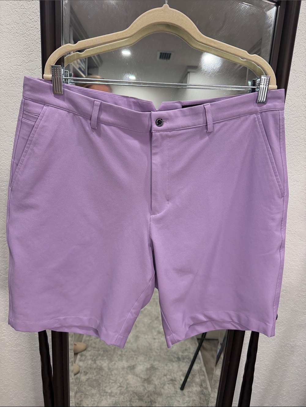 Dunning Golf Men's Lavender Flat-Front Performance Shorts
